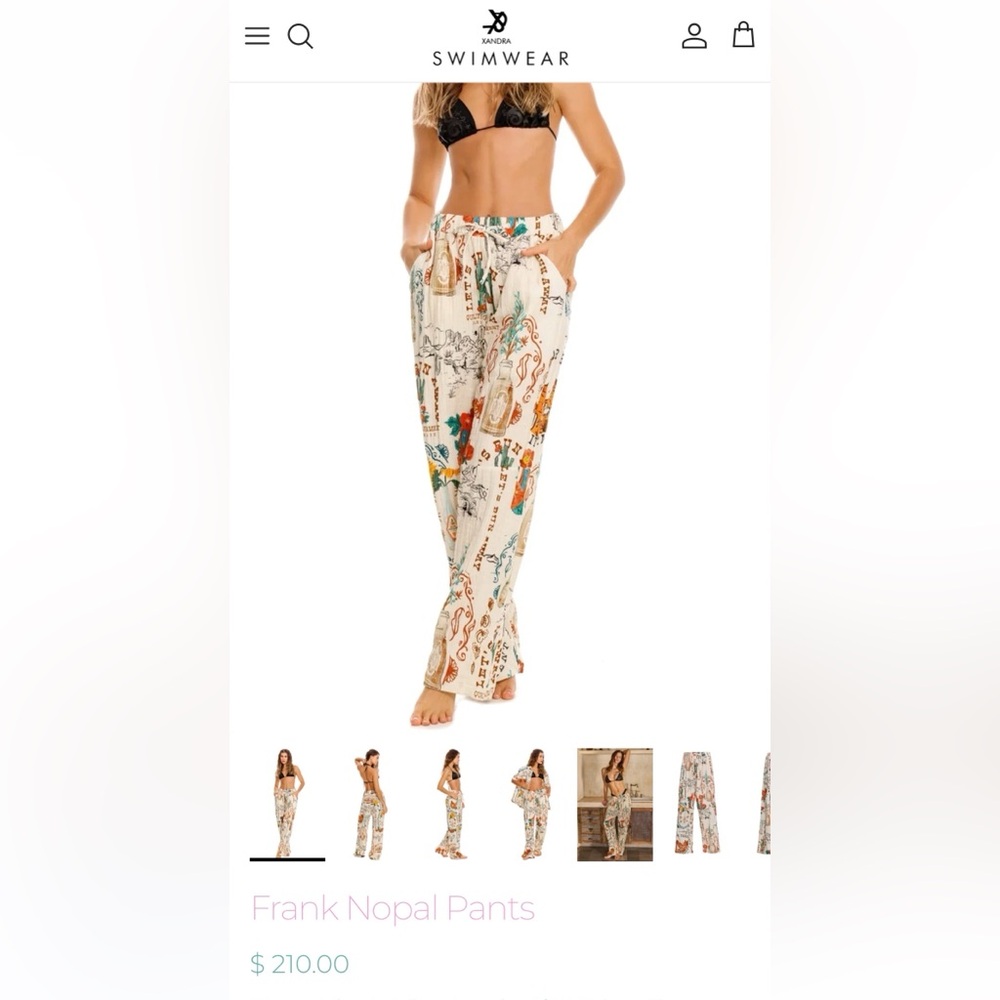 Agua Bendito Luxury Frank Nopal Printed Wide-Leg Lounge Pants Western Print